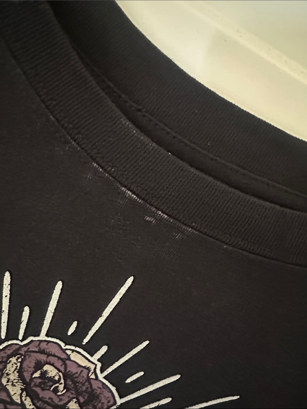 Five Star Black Tee with Skull and Purple Rose Crown - Picture 6 of 6